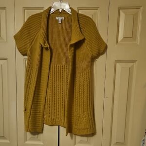 Dress Barn Mustard Open-Front Cardigan